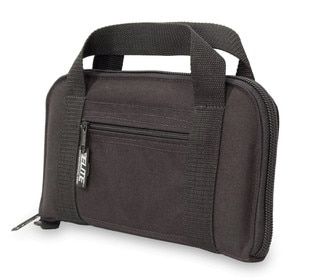 Elite Survival Systems soft black nylon pistol case with heavy duty zippers.
